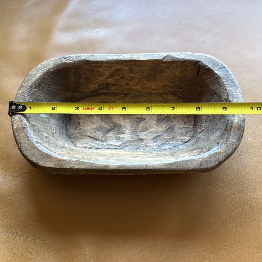 Rustic Wooden Dough Bowl - Picture 2 of 3